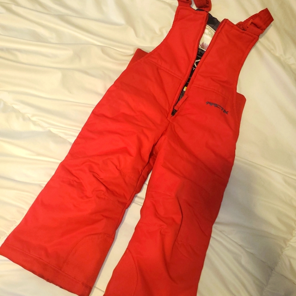 Arctix red kids snow overalls